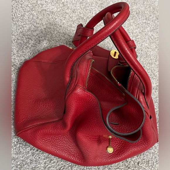HERMÈS Lindy Lock Red Taurillon Clemence Leather Gold Handbag - Picture 11 of 14